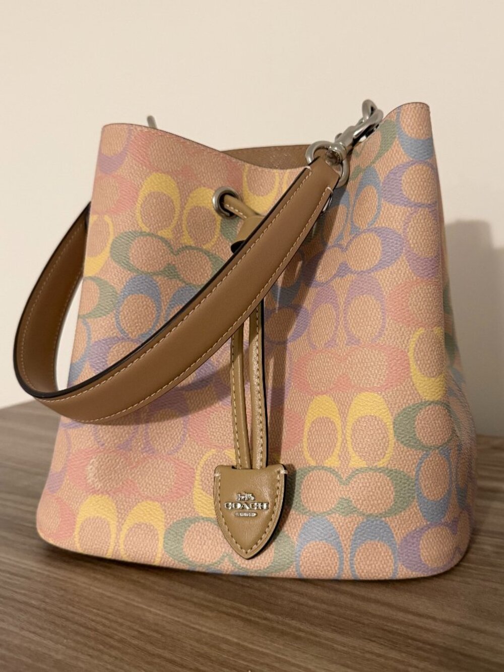 Coach Rainbow Pastel Rowan Bucket
